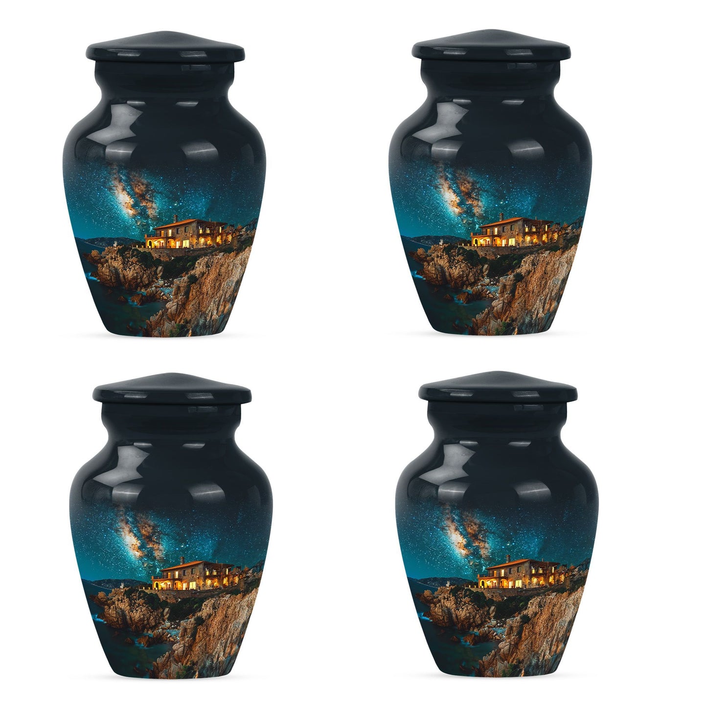 Classic Galaxy Urn made of aluminium suitable as memorial.