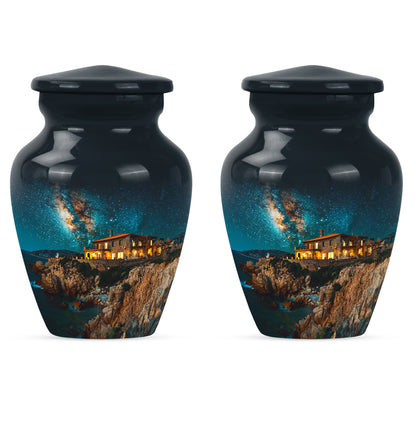 Classic Galaxy Urn made of aluminium suitable as memorial.