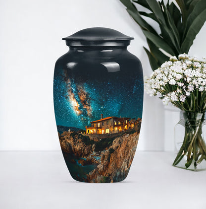 Classic Galaxy Urn made of aluminium suitable as memorial.