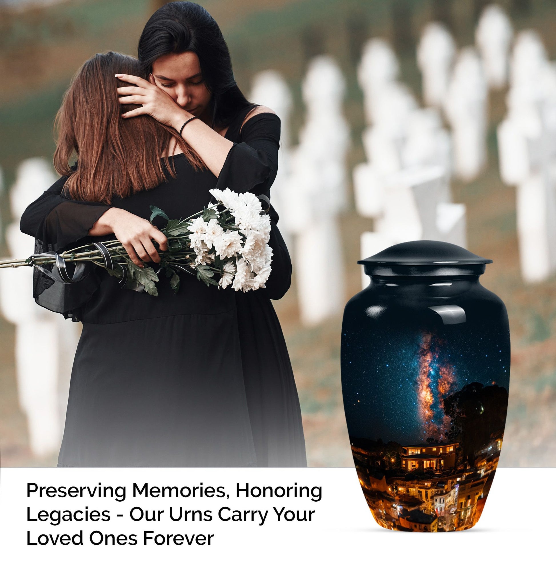 10-inch classic Galaxy Urn, cremation urn for human ashes,