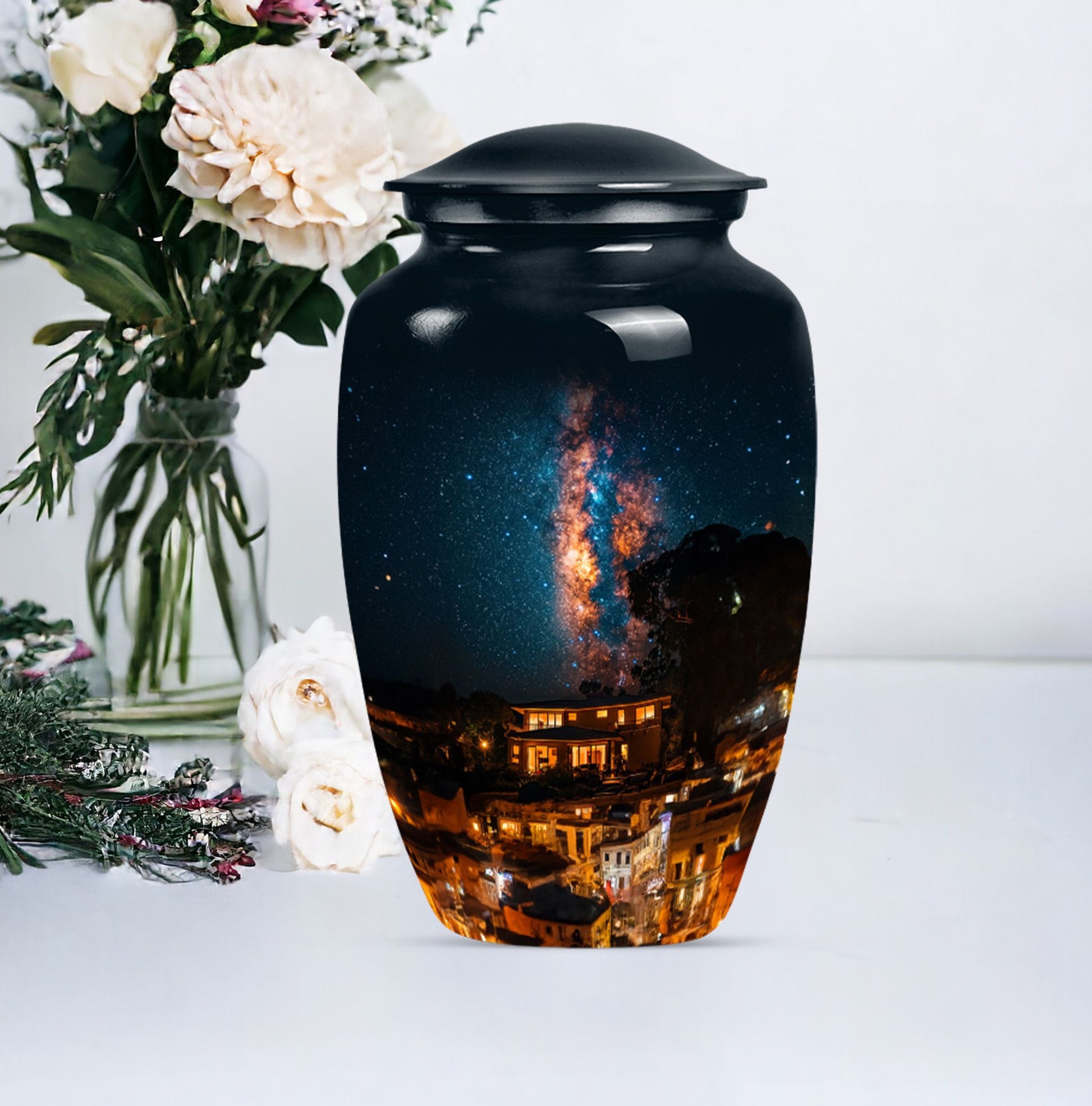 10-inch classic Galaxy Urn, cremation urn for human ashes,