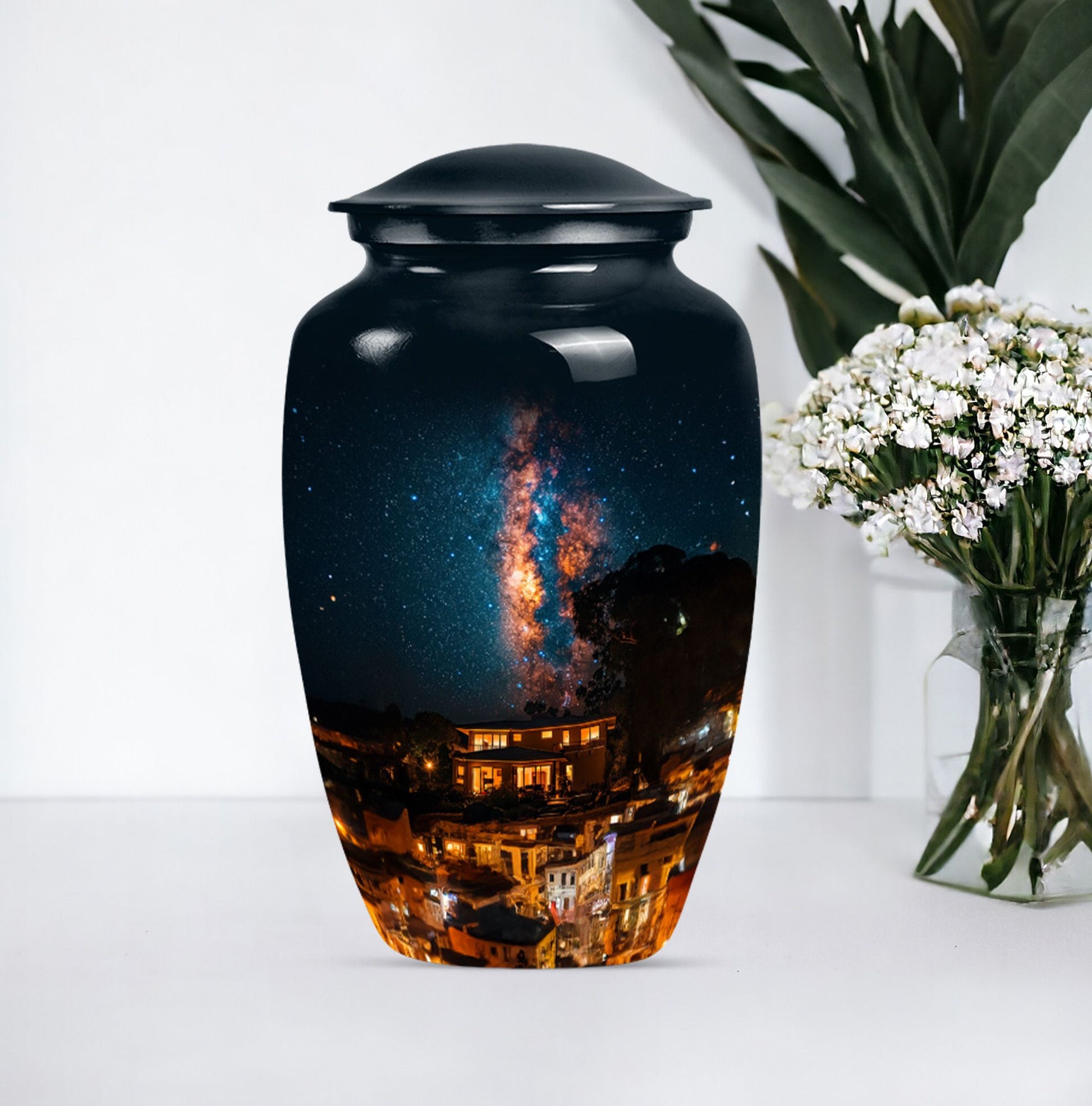 10-inch classic Galaxy Urn, cremation urn for human ashes,