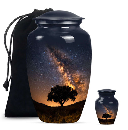 Starry Night Urn Keepsake For Ashes - Tree of life Large Funeral Urn