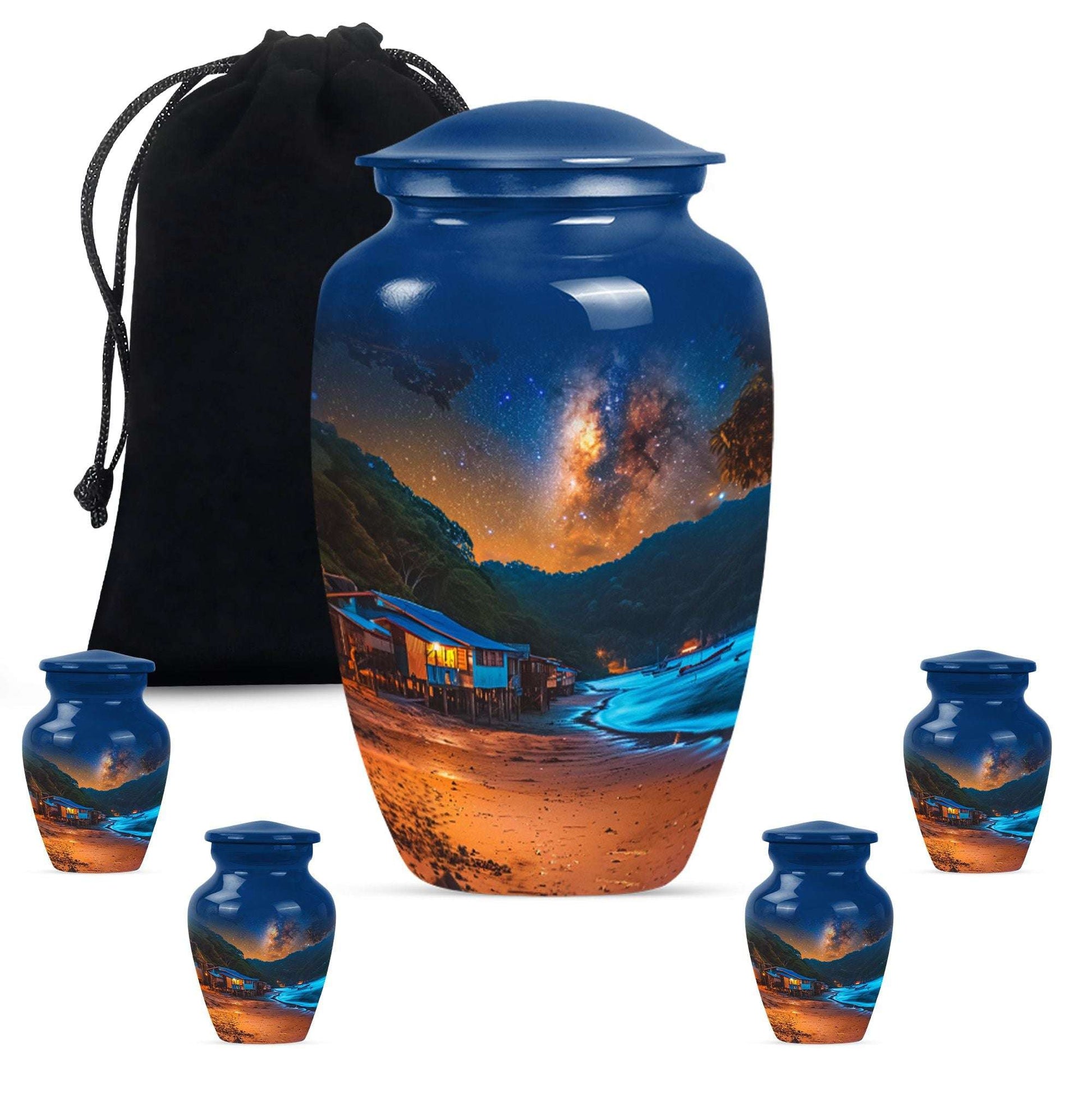 Starry Beach Urns For Ashes For Humans Funeral - Memorial Urn For Dad