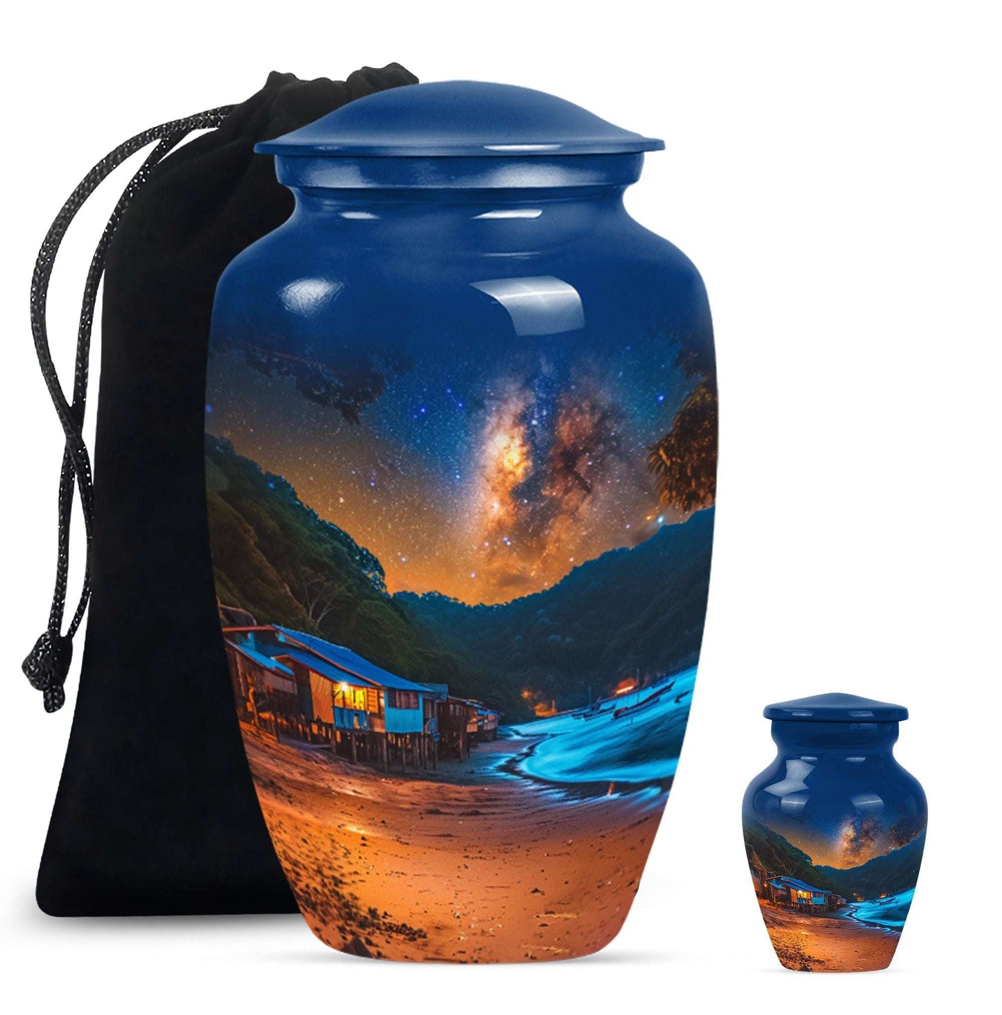 Starry Beach Urns For Ashes For Humans Funeral - Memorial Urn For Dad