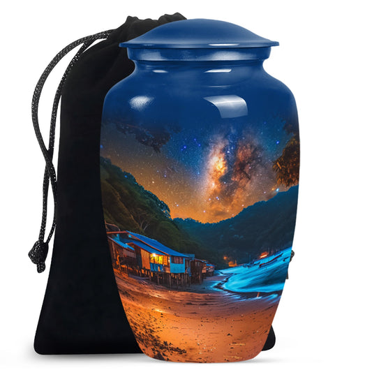 10-inch Galaxy Urn, a classic aluminium burial urn.