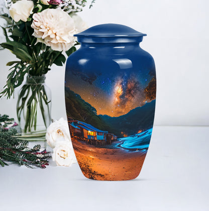 10-inch Galaxy Urn, a classic aluminium burial urn.