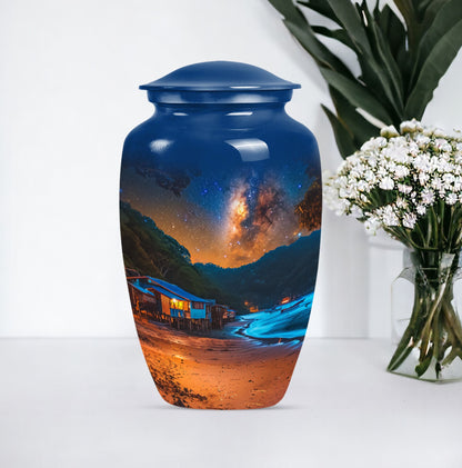 10-inch Galaxy Urn, a classic aluminium burial urn.