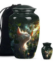 Majestic White Cat Urns For Funeral - Cat & Butterfly Memorial Urn