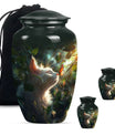 Majestic White Cat Urns For Funeral - Cat & Butterfly Memorial Urn