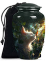 Majestic White Cat Urns For Funeral - Cat & Butterfly Memorial Urn