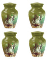 White Cat Urns For Funeral Ashes - Green Pet Cremation Urn For Cats