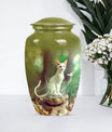 white cat urn for burial ashes