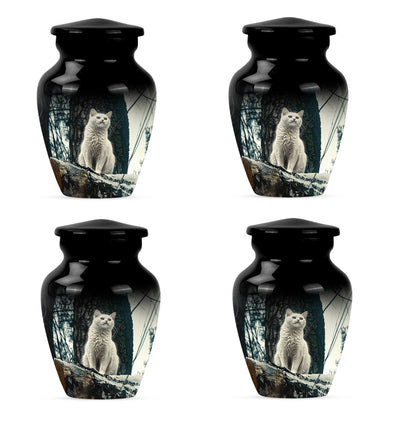 White classic urn for adult human ashes.