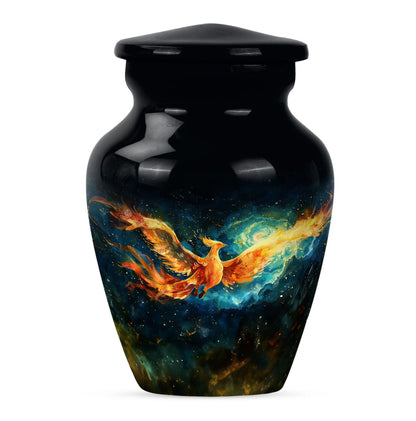 Phoenix Urn, classic design, aluminium cremation urn.