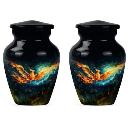 Phoenix Urn, classic design, aluminium cremation urn.
