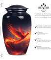10-inch Phoenix Bird Cremation Urn For Adult Ashes.