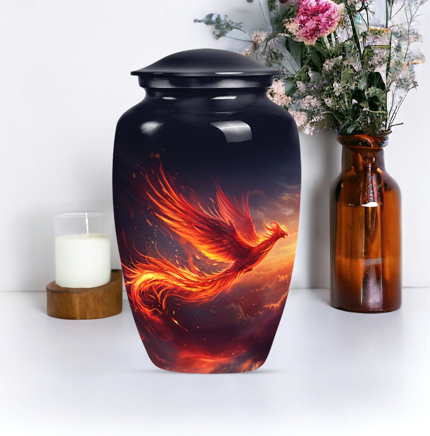 10-inch Phoenix Bird Cremation Urn For Adult Ashes.