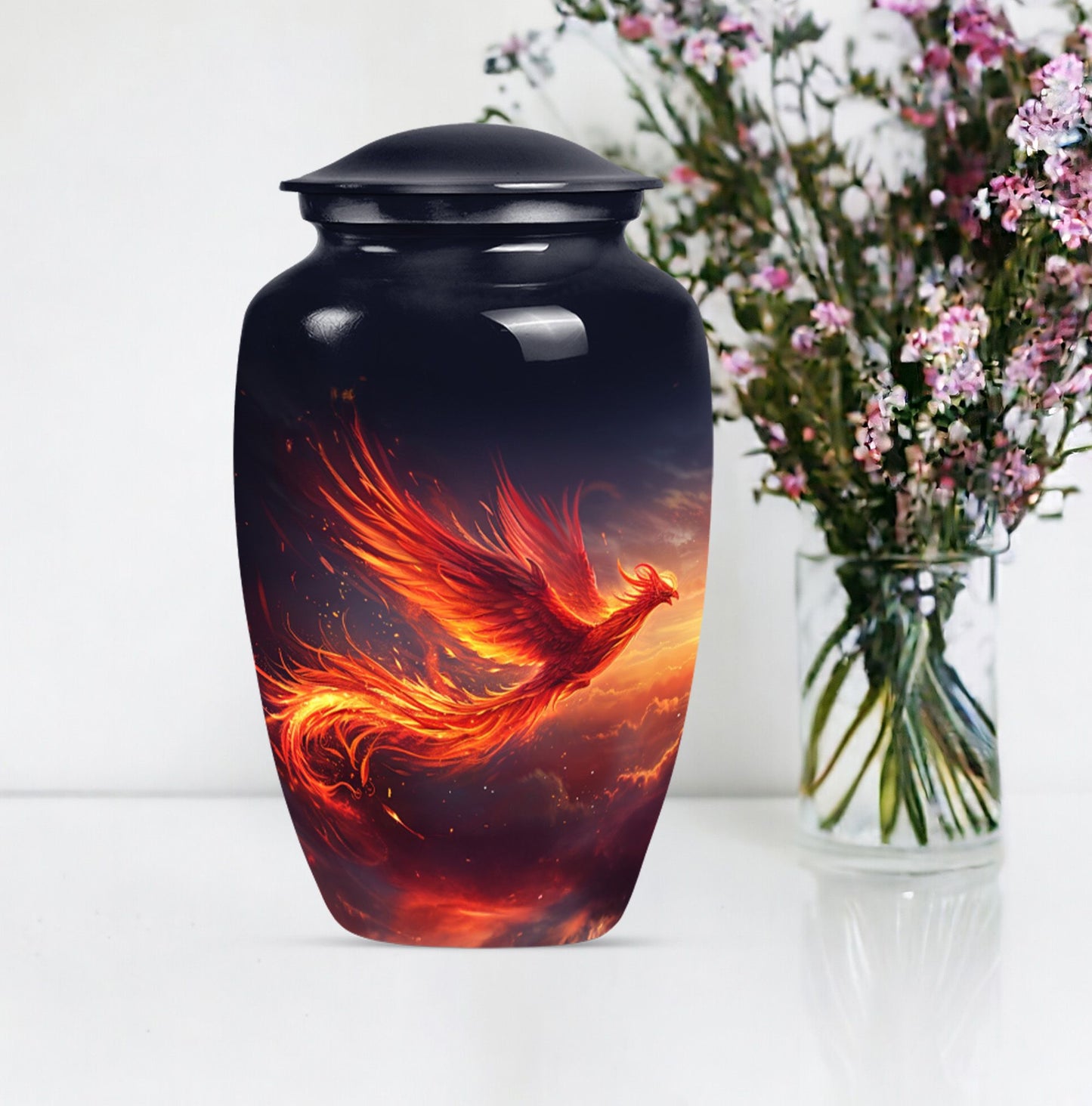 10-inch Phoenix Bird Cremation Urn For Adult Ashes.