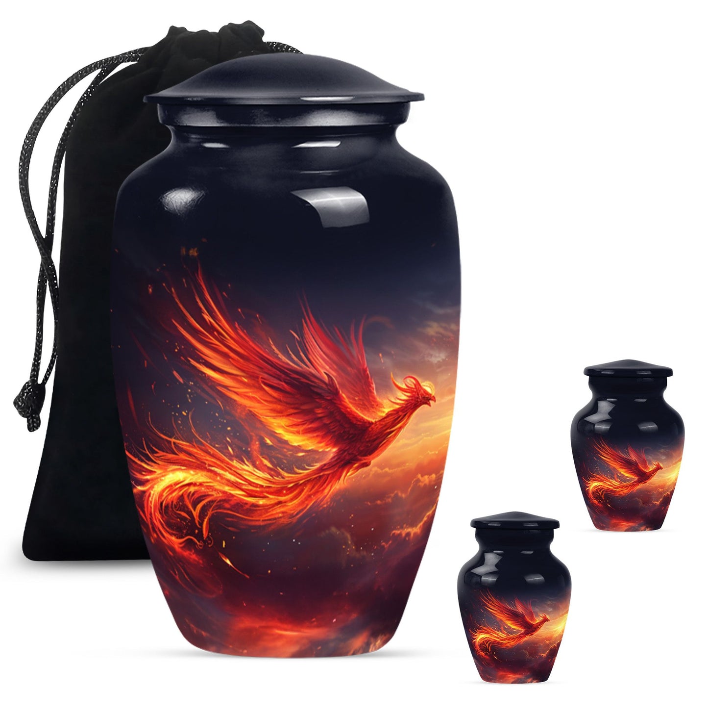 10-inch Phoenix Bird Cremation Urn For Adult Ashes.
