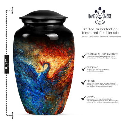 Phoenix memorial urn for adult male