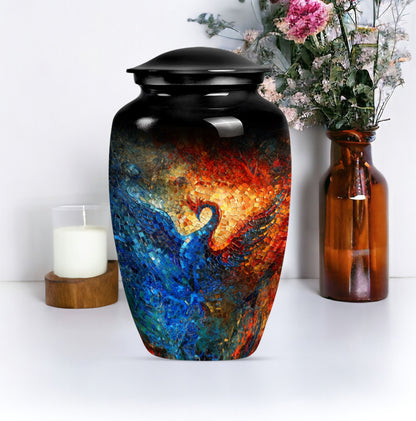 Phoenix memorial urn for adult male