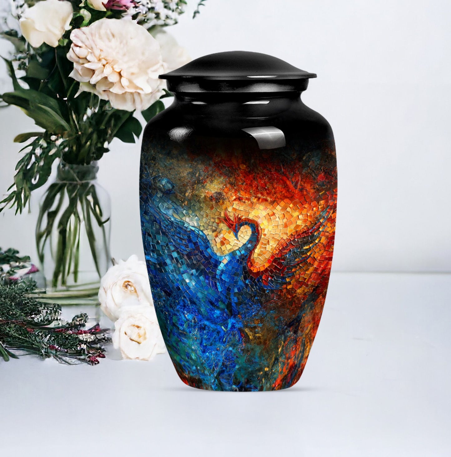 Phoenix memorial urn for adult male