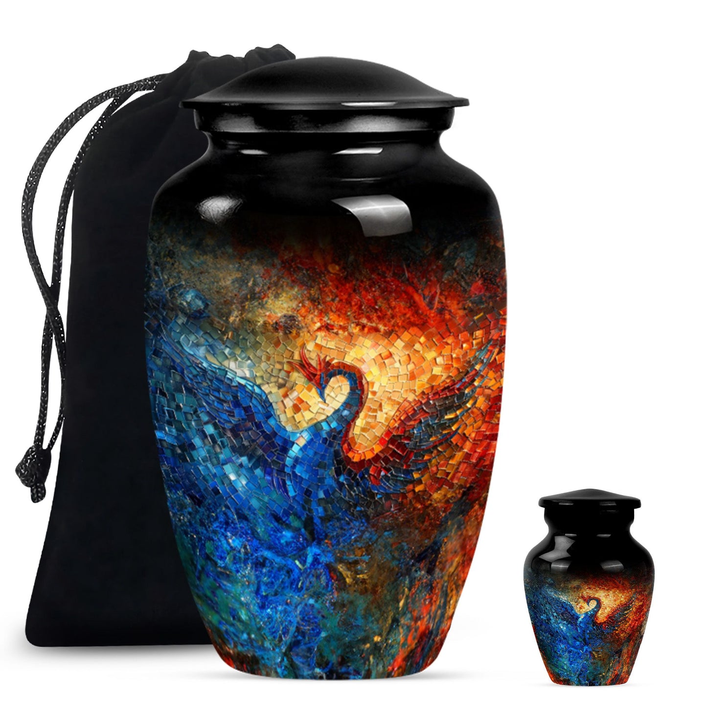 Phoenix memorial urn for adult male