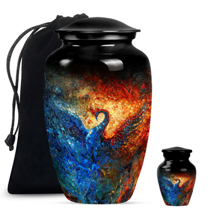 Phoenix memorial urn for adult male