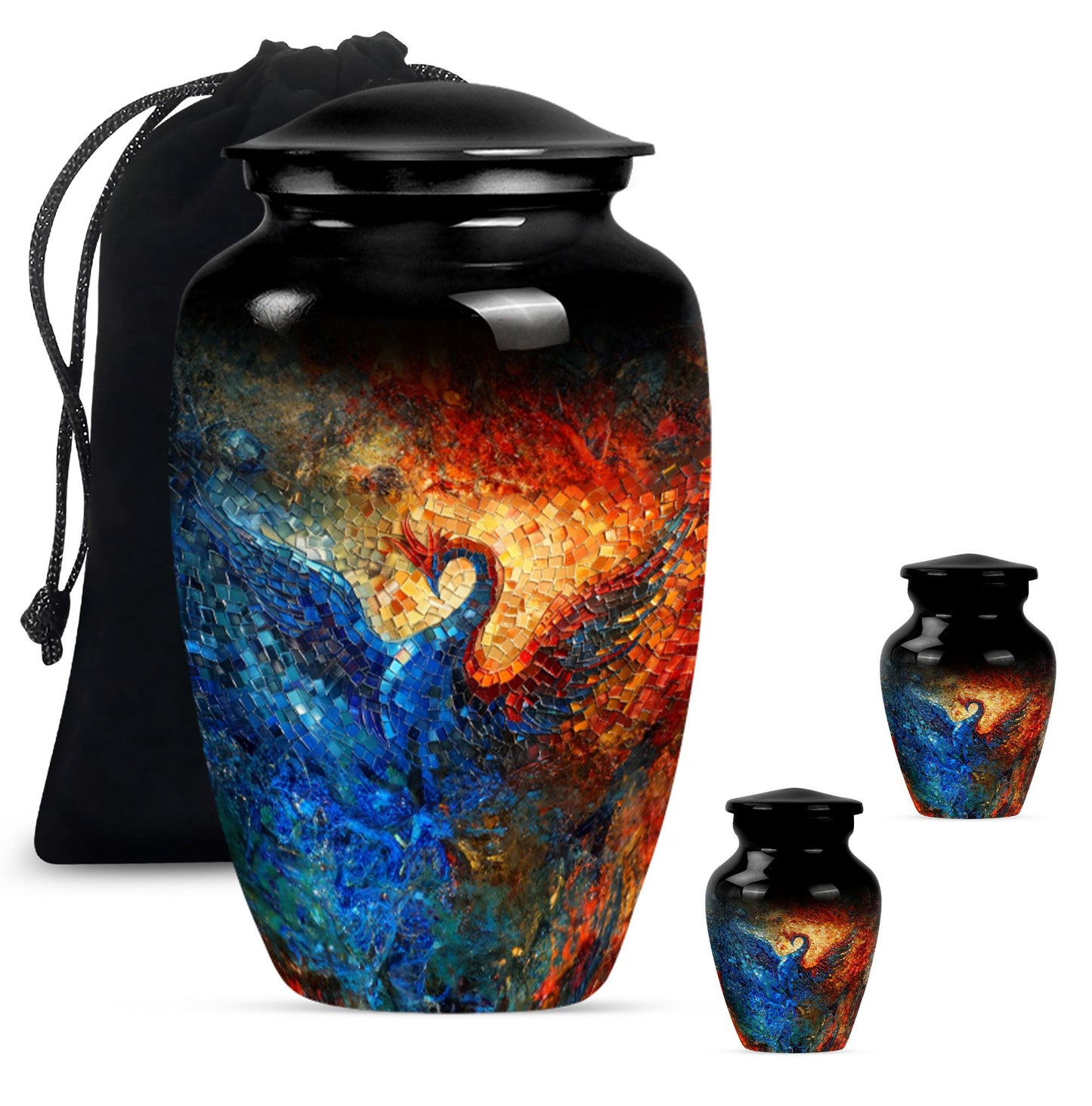Phoenix memorial urn for adult male