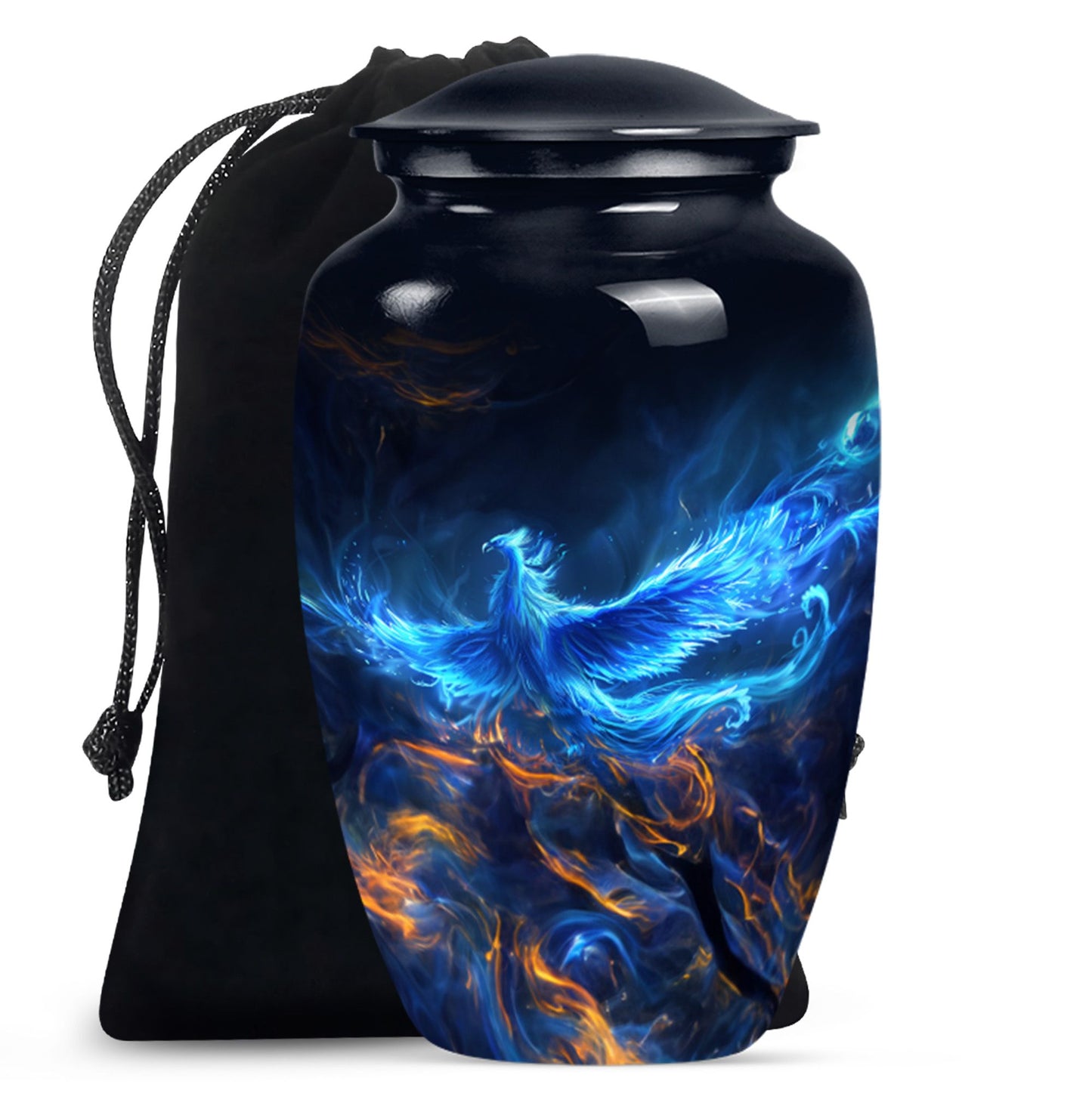 Blue Phoenix Cremation Urn - Keepsake Urns For Men and Women