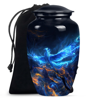Blue Phoenix Cremation Urn - Keepsake Urns For Men and Women