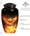 10-inch Phoenix Urn, classic aluminum burial urn.