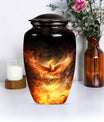 10-inch Phoenix Urn, classic aluminum burial urn.