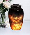 10-inch Phoenix Urn, classic aluminum burial urn.