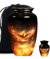 10-inch Phoenix Urn, classic aluminum burial urn.