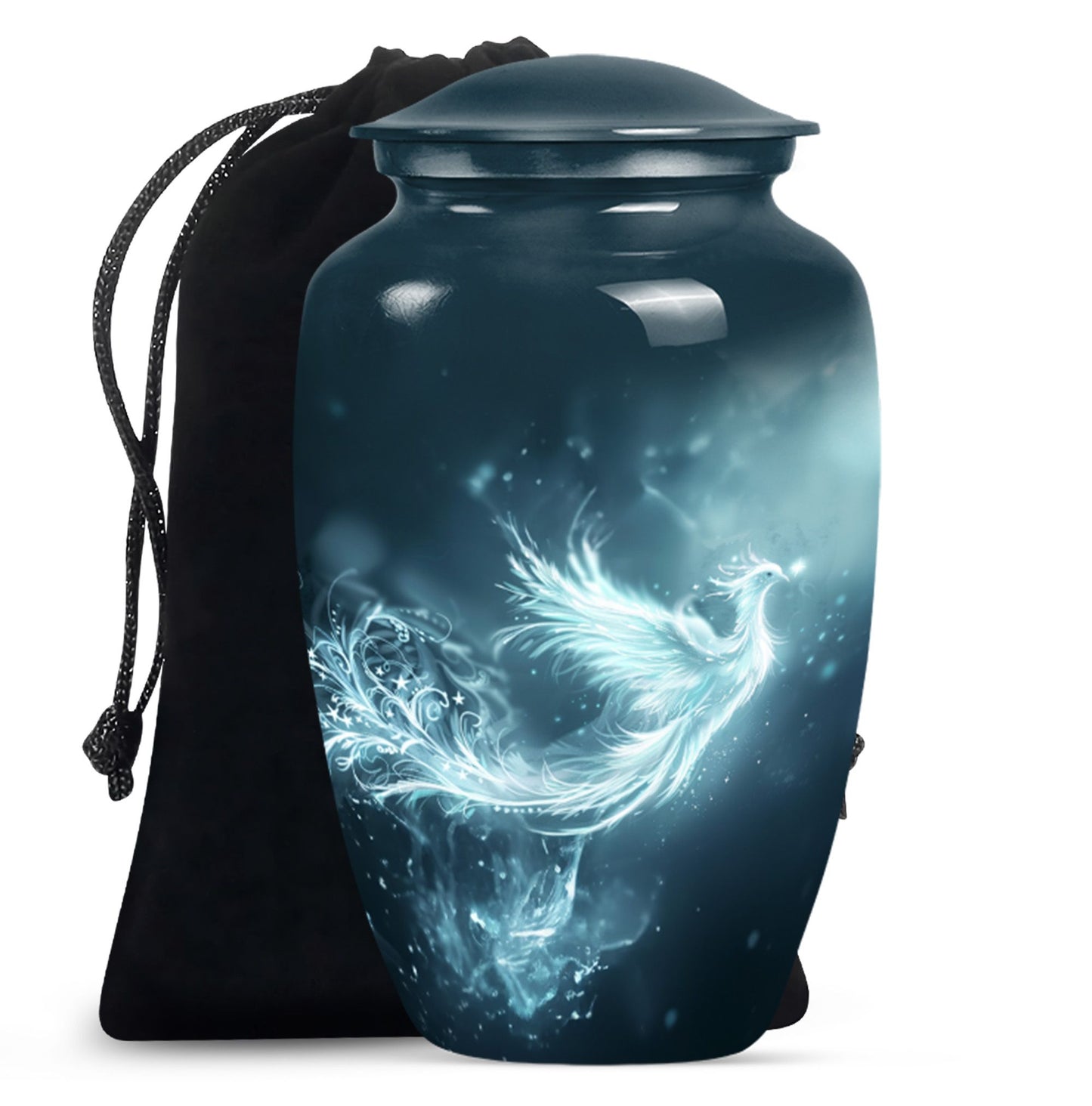 10-inch Phoenix Urn, abstract-themed.