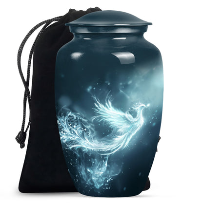 10-inch Phoenix Urn, abstract-themed.