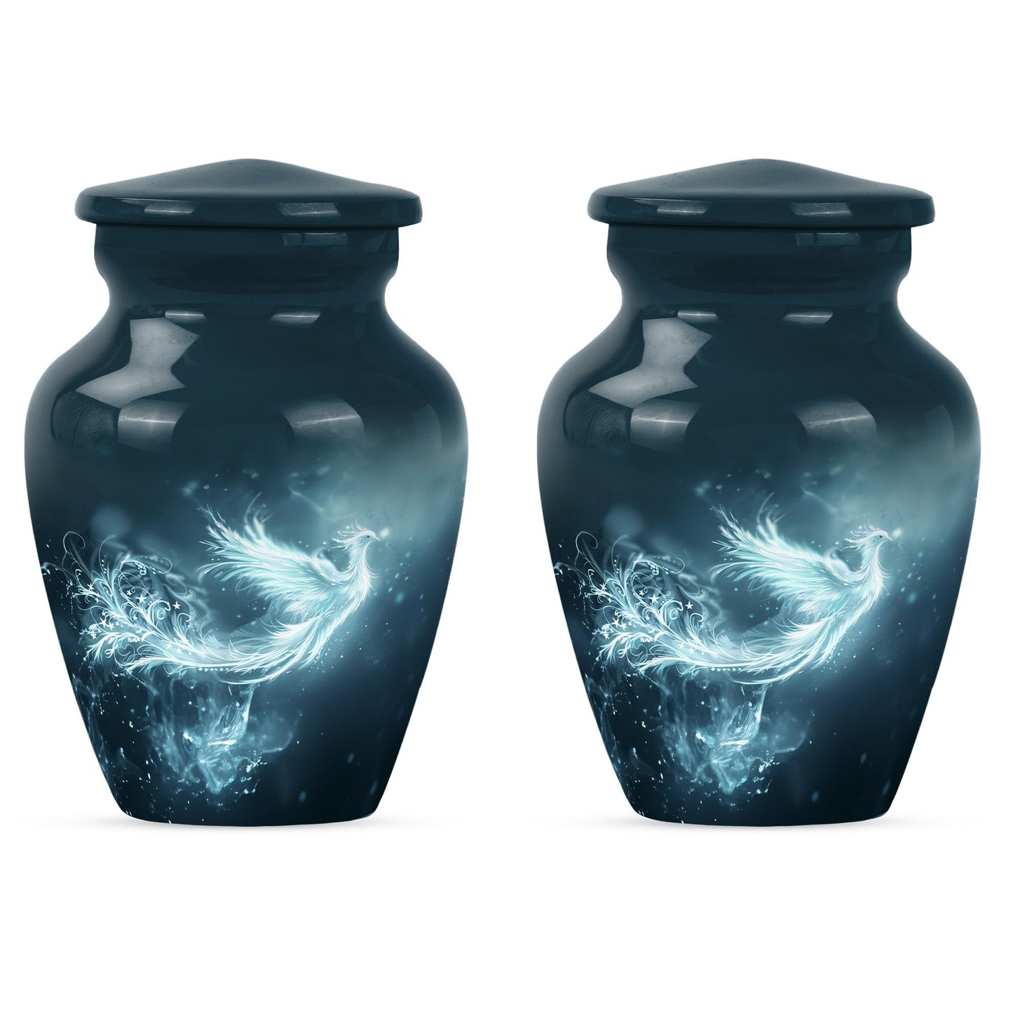 10-inch Phoenix Urn, abstract-themed.