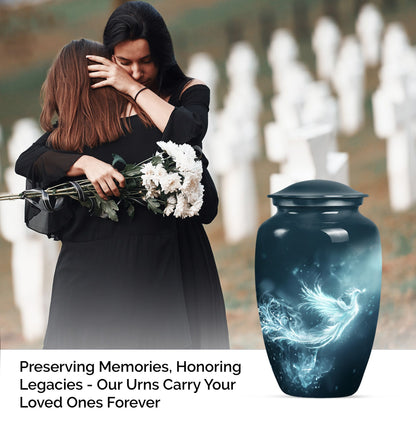 10-inch Phoenix Urn, abstract-themed.