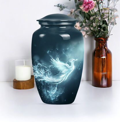 10-inch Phoenix Urn, abstract-themed.