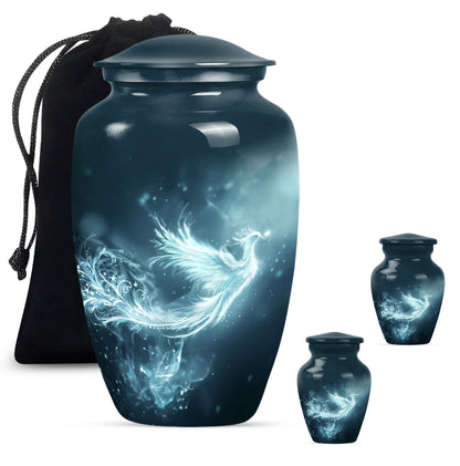 10-inch Phoenix Urn, abstract-themed.