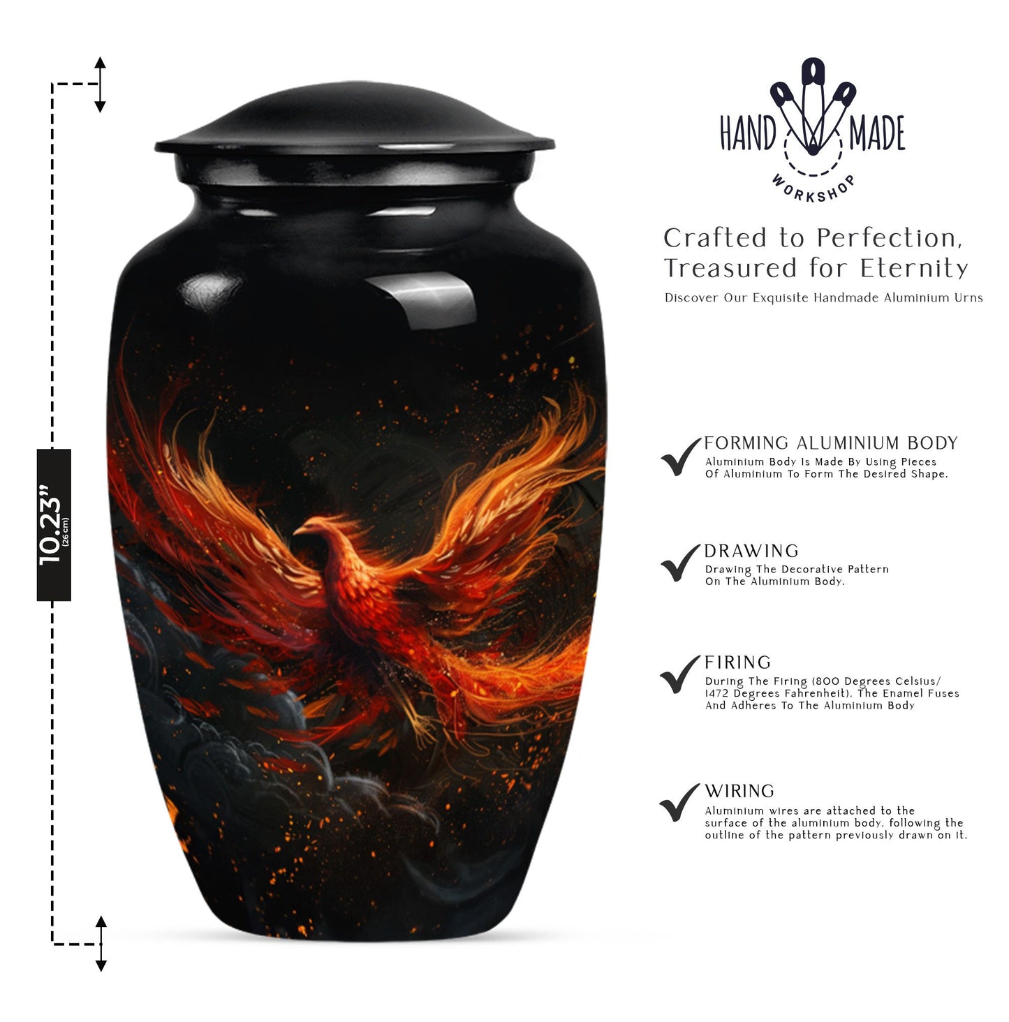 Classic Phoenix Cremation Urn for men.