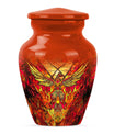Phoenix Human Ashes Urns Large - Orange Phoenix Art Urn For Funeral