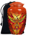 Phoenix Human Ashes Urns Large - Orange Phoenix Art Urn For Funeral