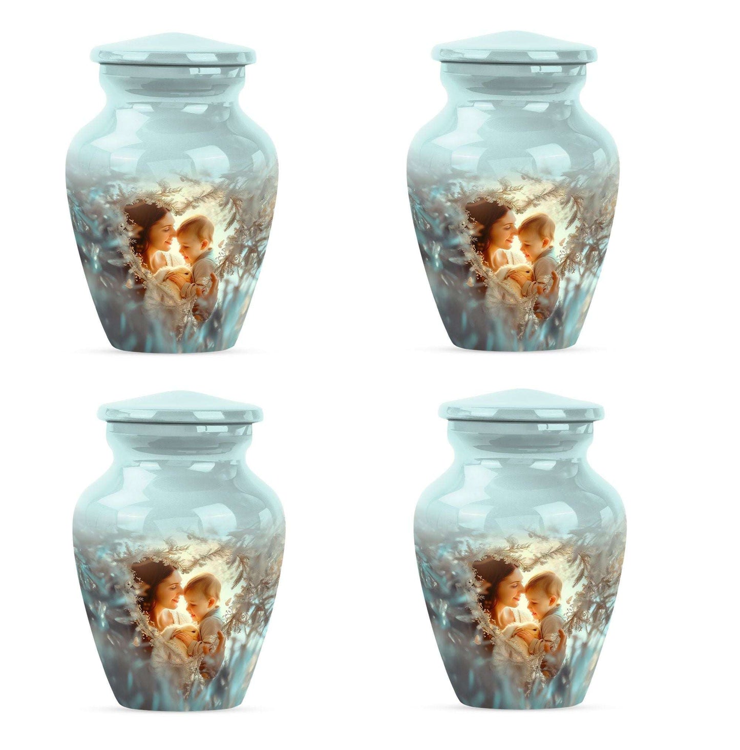 Child & Mother Memorial Urn For Human Ashes - Funeral Urn For Parents