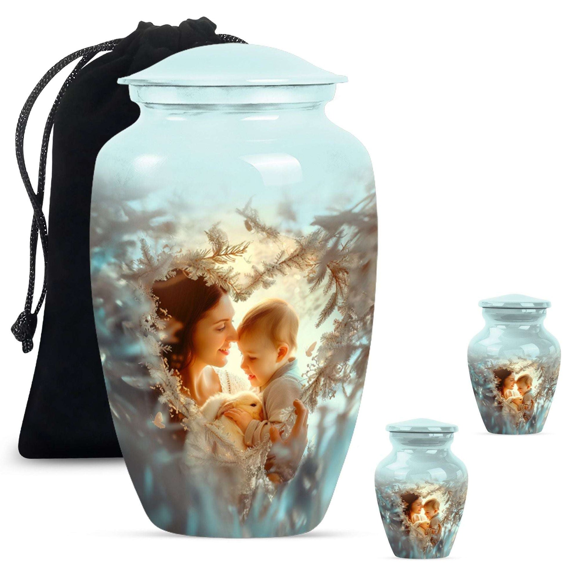 Child & Mother Memorial Urn For Human Ashes - Funeral Urn For Parents