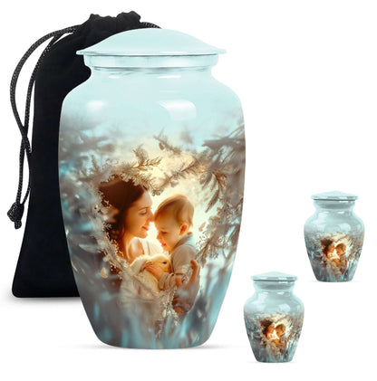 Child & Mother Memorial Urn For Human Ashes - Funeral Urn For Parents