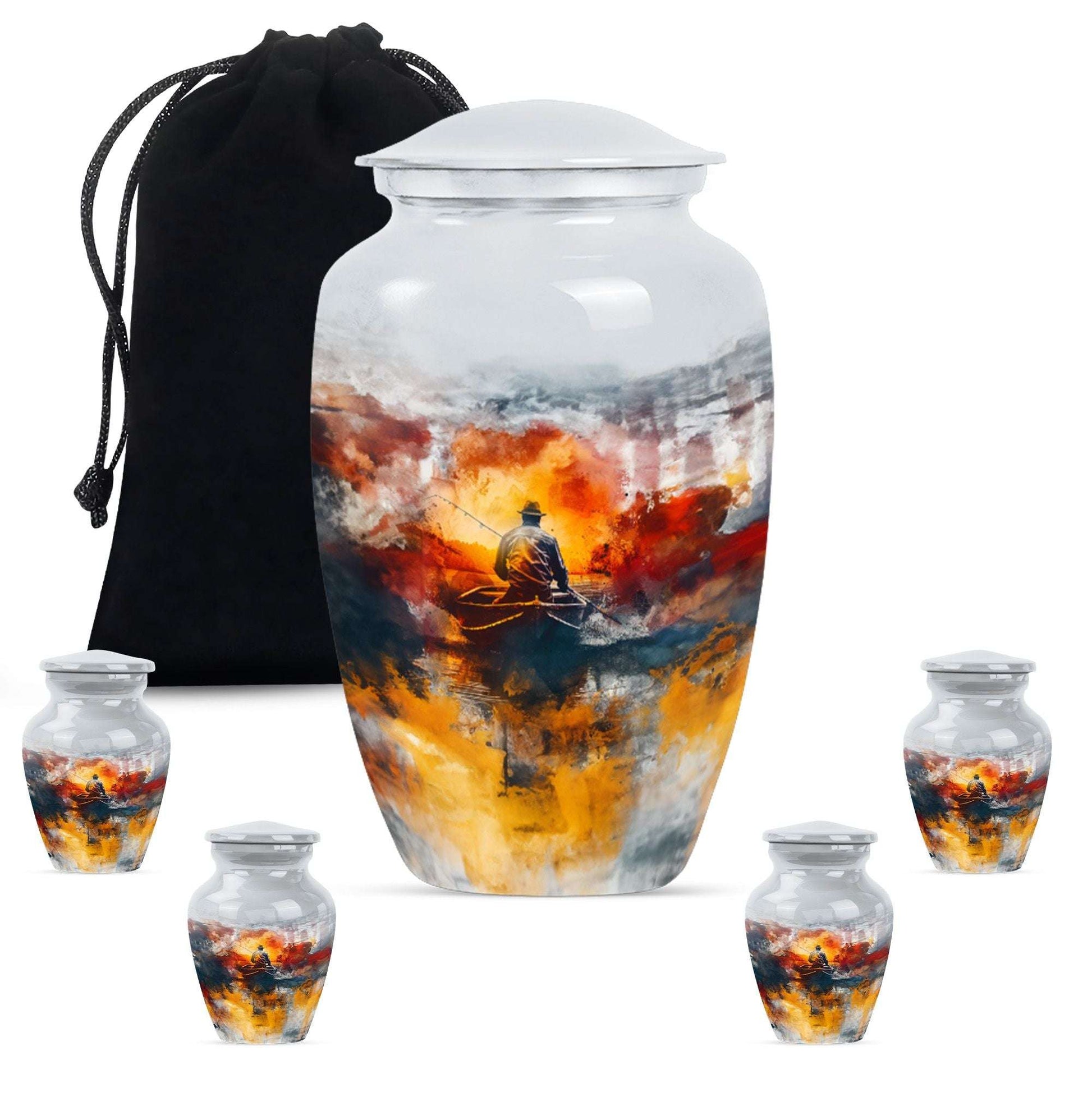 Fishing Boat Memorial Urns For Adults - Fishermen Urn For Human Ashes