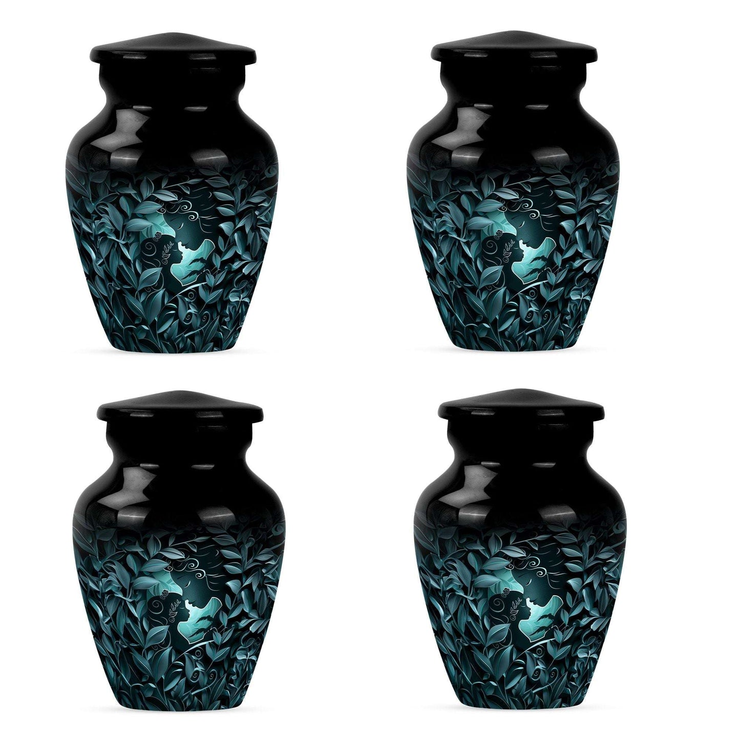 Mother & Child Keepsake For Human Ashes - Leaves Art Urn For Mom